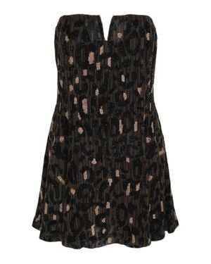 Versace Embroidered Cocktail Dress - Black