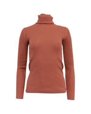 Theory Ribbed-Knit Rolled Neck Sweater - Red