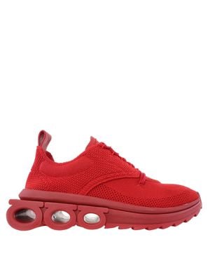 Ferragamo Ferragamo Nima Knit Gancini Low-Top Sneakers - Red