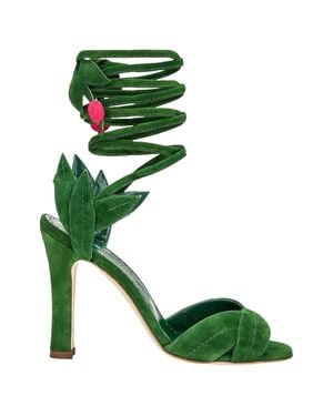 Manolo Blahnik Ossie 105 Wrap Sandals - Green