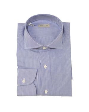 Sartorio Napoli Micro Pinstripe Cotton Dress Shirt - Blue
