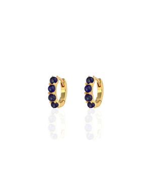Kris Nations Lapis Huggie Hoop Earrings - Blue