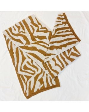 Ellison+Young Zebra Cozy Knit Reversible Scarf - Metallic
