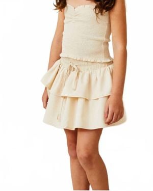 Theme Willow Satin Skirt - Natural