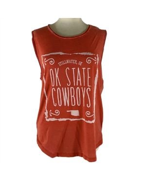 Pressbox Oklahoma State College Ruffy Tank - Red