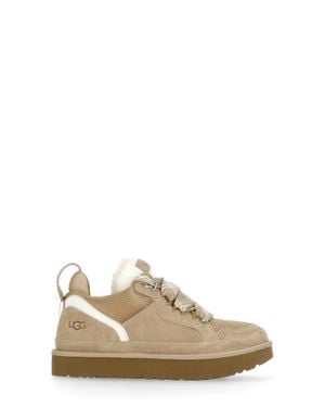 UGG Lowmel Leather Fabric Sneakers - Natural