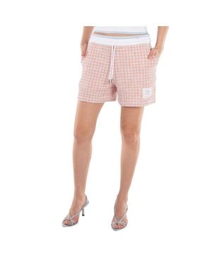 Thom Browne Ladies Tweed Summer Shorts - Pink