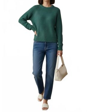 White + Warren Cashmere Marled Crewneck Sweater - Green