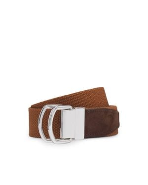 BOSS By Beckham Tape Belt With Nubuck Trims - Brown
