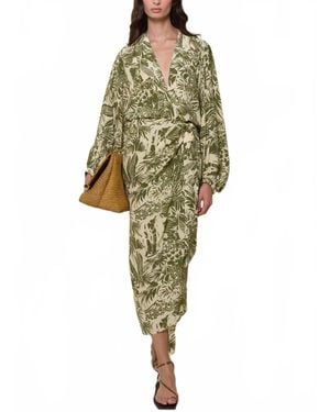 Johanna Ortiz Al Trote Wrap Dress - Green