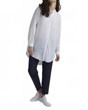 Ichi Button-Up Tunic Shirt - Gray