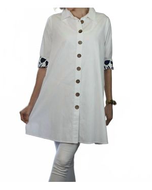 KikiSol A-Line Jacket With Buttons & Pockets - Gray