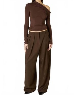 Nia Highbury Wide Leg Pants - Brown