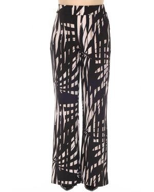 Joseph Ribkoff Tropical Print Wide Leg Pants - Black