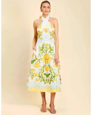 mestiza Copacabana Halter Midi Dress - Yellow