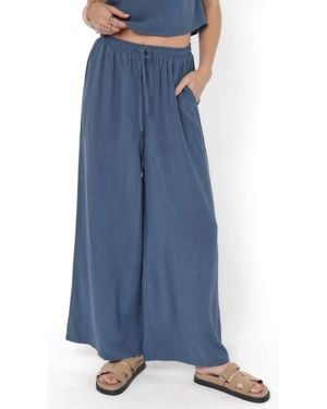 Sadie & Sage Linen Blend Pants - Blue