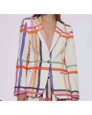 Vilagallo Watercolor Stripe Blazer - Multicolor
