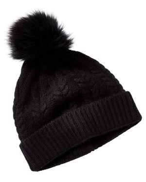 Sofiacashmere Cable Cashmere Hat - Black