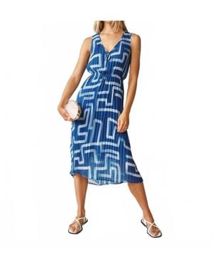 Bella Dahl High Low Pleated Dress - Blue