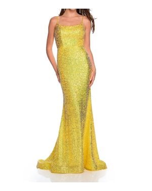 Dave & Johnny Dreamy Prom Dress - Yellow