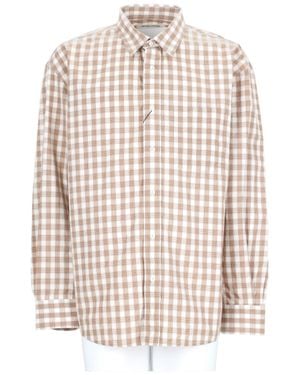 sunflower New Base Checkered Long-Sleeve Cotton Shirt - Natural