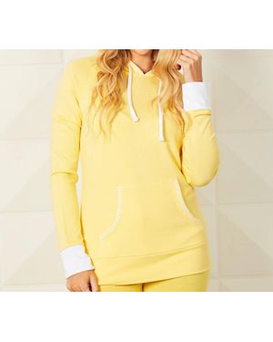 French Kyss Detail Hoodie With Pocket - Yellow