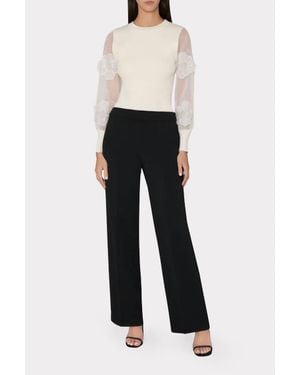 MILLY Natia Crepe Pants - Black