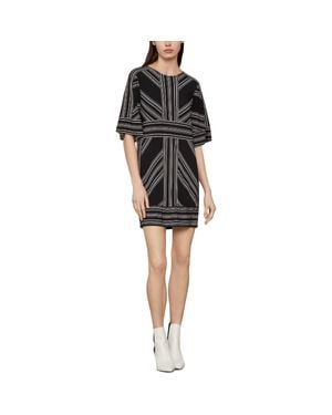 BCBGMAXAZRIA Mini Round Neck Mini Dress - Black