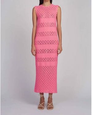 Eleven Six Cotton Crochet Midi Dress - Pink