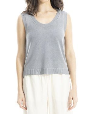 Max Studio Scoop Neck Tank - Blue