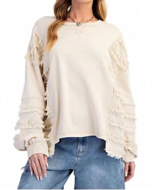 Easel A Little Fringy Top - Natural