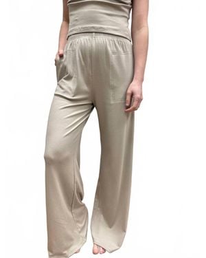 By Together Elastic Waist Wide Leg Pants - Natural