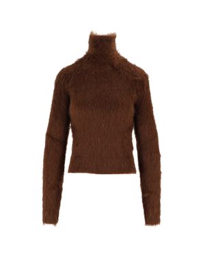 Dondup Deep Dolcevita Textured Long-Sleeved Turtleneck - Brown