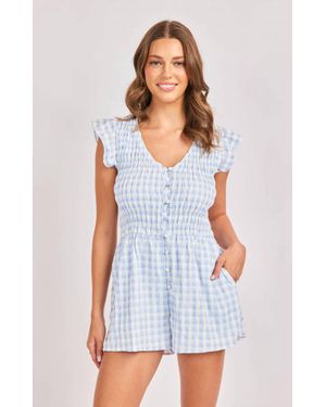 Sadie & Sage Starlet Gingham Romper - White