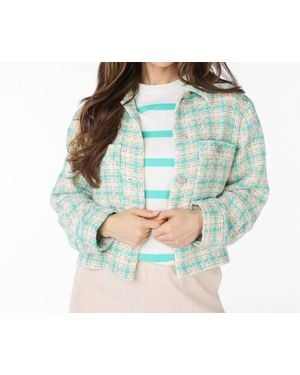 EsQualo Bergette Midi Check Blazer - Green