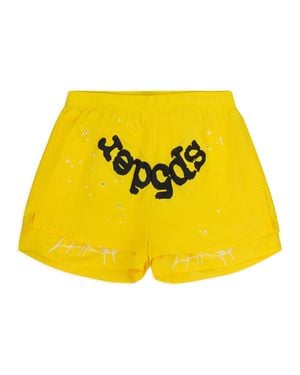 Sp5der Og Web Double Layer Shorts - Yellow
