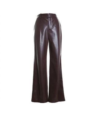 Alice + Olivia Alexander High Rise Vegan Leather Slim Straight Trouser - Gray