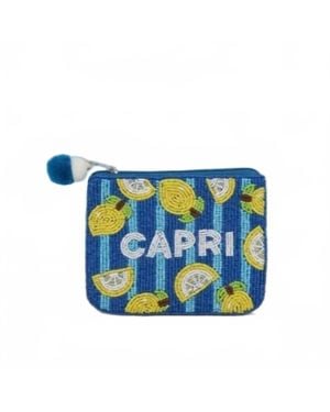 Always Amalfi Capri Beaded Coin Purse - Blue