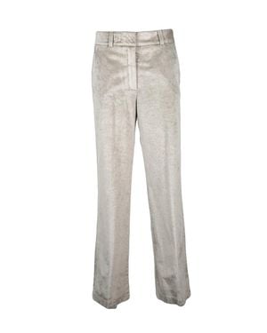 Peserico Tailored Pants With Mid-Rise Waist And Subtle Sheen - Gray
