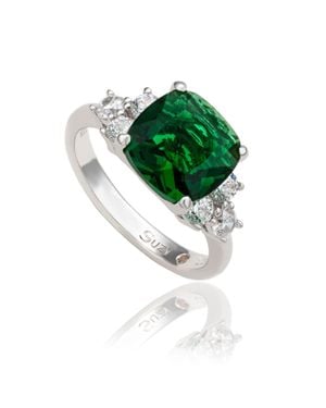 Suzy Levian Sterling Cubic Zirconia Engagement Ring - Green