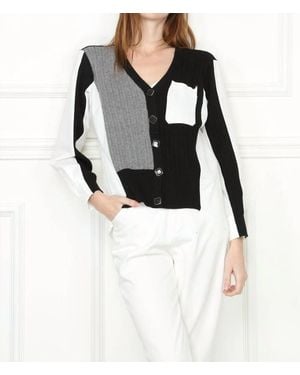 Zero Degrees Celsius Mix Media Shirt Cardigan - Black