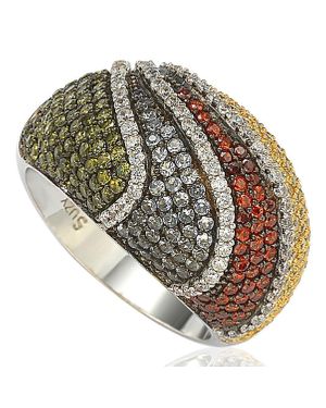 Suzy Levian Exotic Sterling Cubic Zirconia Ring - Metallic