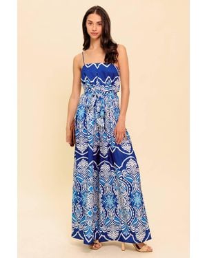 TRUEDAMES Hit The Breeze Woven Jumpsuit - Blue