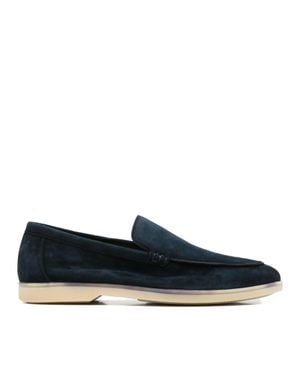 Alberto Gozzi Low-Profile Rubber Sole Suede Loafers - Blue