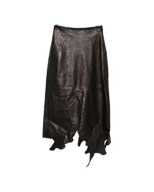 DIESEL Jagged Hem Midi Skirt - Black