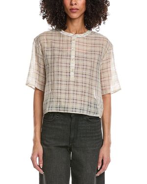 Leset Carmen Silk-Blend Henley Shirt - Natural
