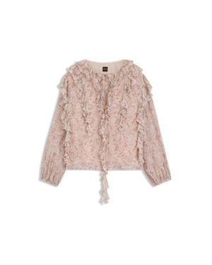 BOSS Printed Regular-Fit Blouse - Pink