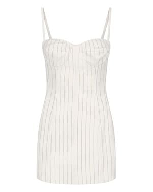 Dondup Virgin Wool Blend Dress With Stretch - White