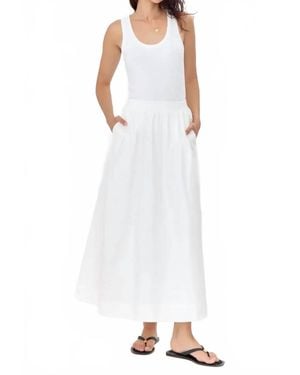 Greylin Poplin Midi Skirt - White