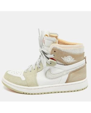 Nike S Leather Jordan 1 High Zoom Air Cmft Aura Sneakers - Metallic